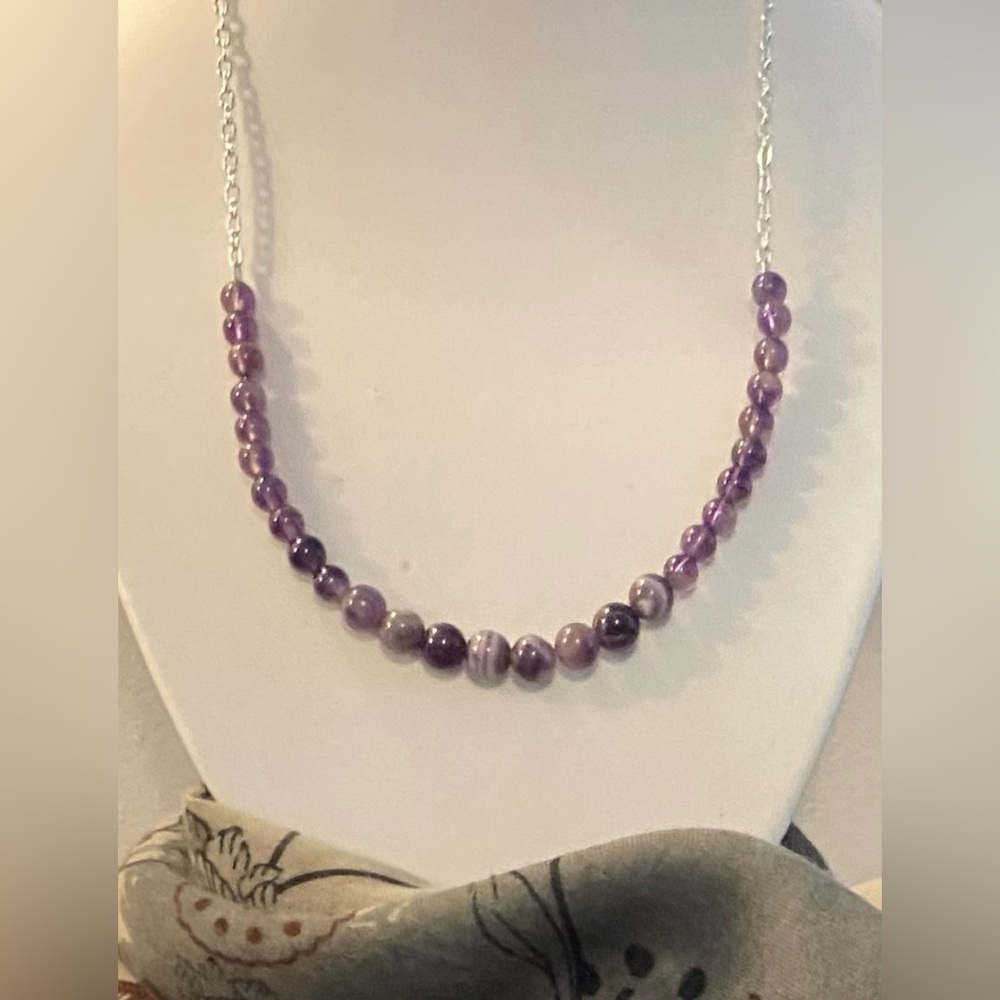 NEW Genuine Amethyst crystal necklace February Birthstone